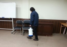 문화예술회관.소독중